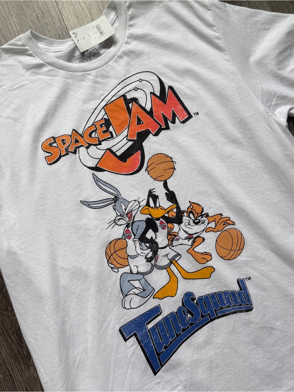 Space Jam Tune Squad Men's White Graphic Crew Neck Short Sleeve Knit Tee XL 0151